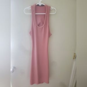 Peach open back dress